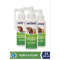 Veturel Günlük Kedi Ağız Kokusu Giderici Diş Eti Yarası Plak Tartar Önleyici 3 x 100 ML